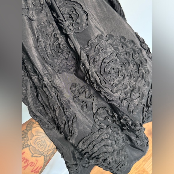 Adrianna Papell Black Taffeta Formal Cocktail Dress - Picture 4 of 6